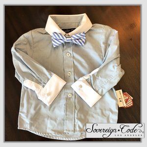 SOVEREIGN CODE French Cuff Shirt with Bow Tie  NWT